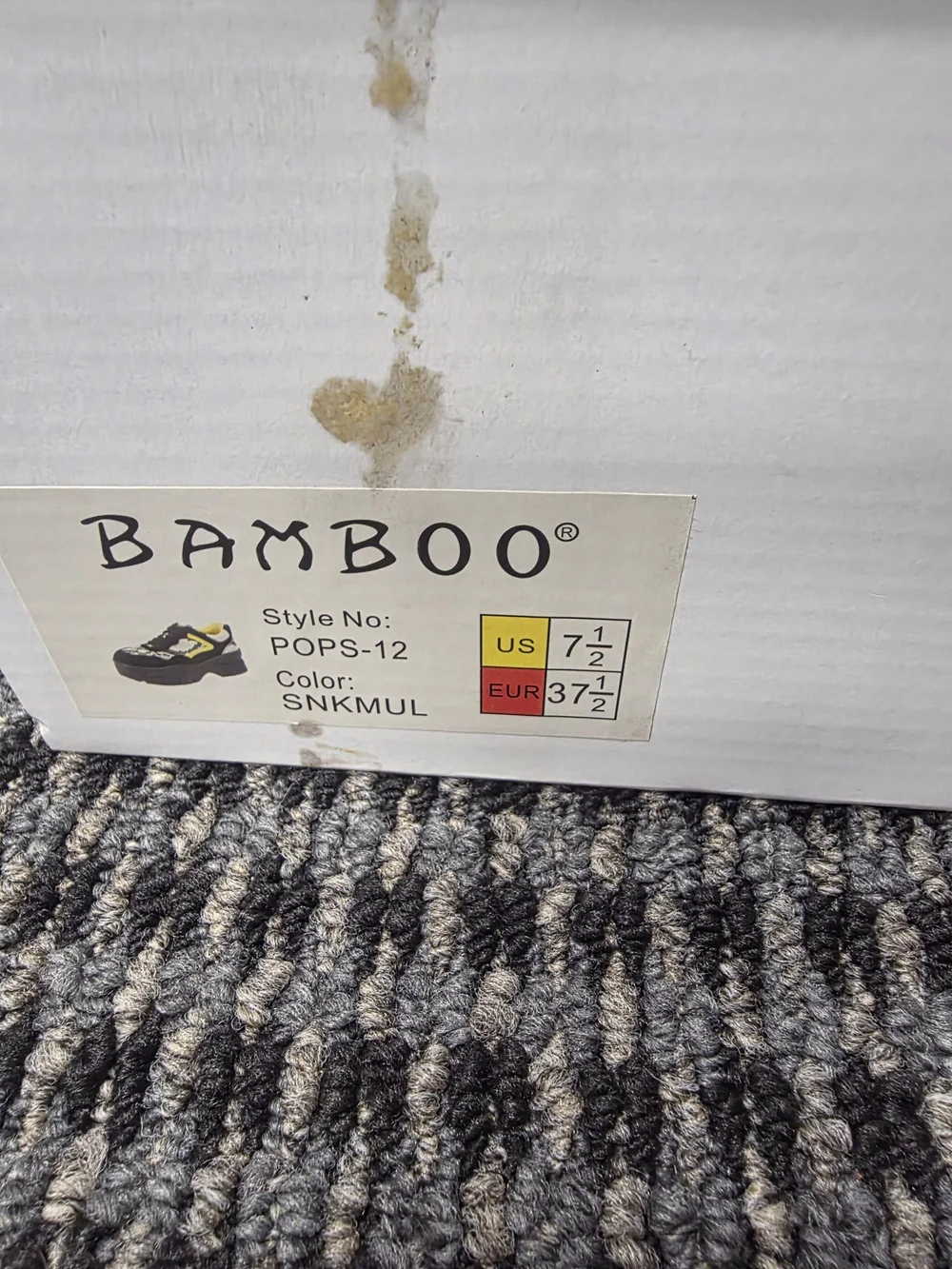 BAMBOO Black Sneakers with Yellow Accent